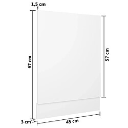 vidaXL Panneau de lave-vaisselle Blanc 45x3x67 cm Aggloméré pas cher