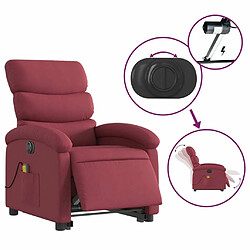 Maison Chic Fauteuil Relax pour salon, Fauteuil inclinable de massage électrique Rouge bordeaux Tissu -GKD57635 pas cher