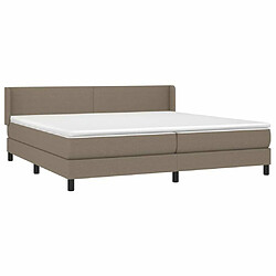 Avis Maison Chic Lit adulte- Lit + matelas,Sommier à lattes de lit avec matelas Taupe 200x200 cm Tissu -GKD11139