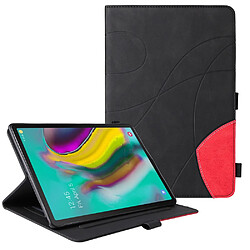 Etui en PU bicolore avec porte-cartes noir pour votre Samsung Galaxy Tab S5e/T720/725