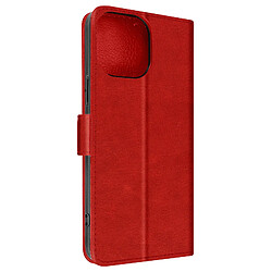 Avizar Housse iPhone 14 Pro Clapet Portefeuille Fonction Support Vidéo Rouge