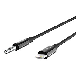 Câble Audio Lightning vers Jack 3,5mm Son Haute Qualité 90cm MFi Belkin Noir