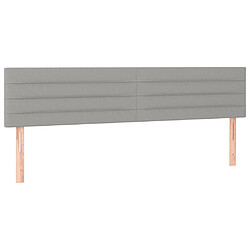 Avis vidaXL Tête de lit à LED Gris clair 200x5x78/88 cm Tissu