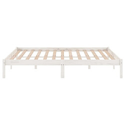 Maison Chic Lit adulte - Lit simple Cadre de lit,Structure du lit Contemporain Blanc Bois de pin massif 120x200 cm -MN50283 pas cher