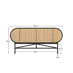 Avis Rendez Vous Deco Tête de lit Navahino en rotin et noir 160 cm