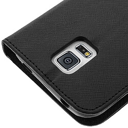 Avizar Housse Etui Folio pour Samsung Galaxy S5 - Clapet Portefeuille Noir pas cher