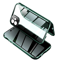 Coque en cadre métallique Verrouiller le cadre d'installation double face lentille anti-peep vert pour votre Apple iPhone 12 Pro