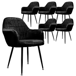 ECD Germany Chaises de Salle à Manger Noires