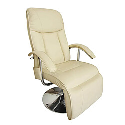 vidaXL Fauteuil de massage blanc crème similicuir