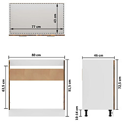 vidaXL Armoire de plancher d'évier Chêne fumé 80x46x81,5 cm pas cher