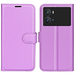 Etui en PU texture litchi, violet pour votre Vivo iQOO 9 Pro