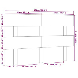 vidaXL Tête de lit Marron miel 164x3x81 cm Bois massif de pin pas cher