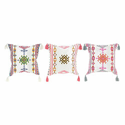 Coussin DKD Home Decor 8424001817528 Polyester Coton Aluminium Multicouleur Arabe Frange (3) (40 x 10 x 40 cm) (3 Unités)