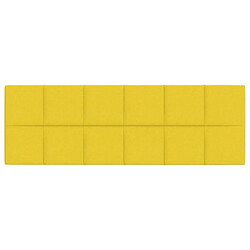 Acheter vidaXL Panneaux muraux 12 pcs Jaune clair 90x30 cm Tissu 3,24 m²