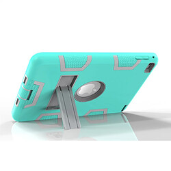 Acheter Wewoo Coque antichoc en silicone de couleur contrastée + PC pour iPad mini 5 / mini 4 avec support vert menthe