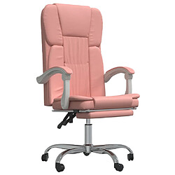 vidaXL Fauteuil inclinable de bureau Rose Similicuir