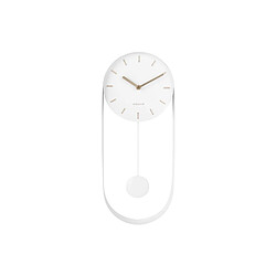 Karlsson Horloge à balancier pendulum design Charm - H. 50 cm - Blanc