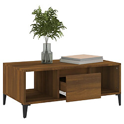 Avis vidaXL Table basse Chêne marron 90x50x36,5 cm Bois d'ingénierie