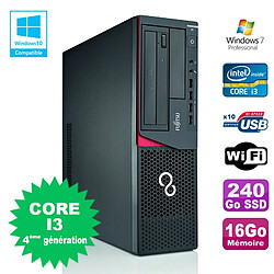 PC Fujitsu E720 E85+ SFF Core I3-4130 3.4GHz 16Go 240Go Graveur WIFI W7 - Occasion