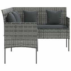 Maison Chic Ensemble de canapés en L 5pcs, Canapé droit pour salon, Sofa Relax avec coussins Résine tressée Gris -GKD691104 pas cher