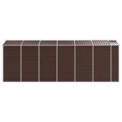 Acheter Helloshop26 Abri de jardin cabane cabanon maison de stockage remise extérieur hangar outils robuste 191 x 555 x 198 cm acier galvanisé marron 02_0022273