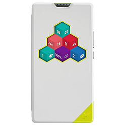 Etui de protection Folio pour Wiko Wicube compatible pour Robby 3G couleur blanche