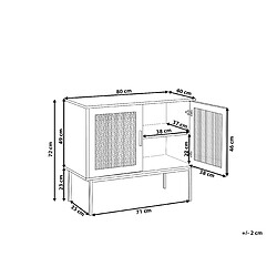 Avis Beliani Commode 2 portes effet bois clair / rotin PASCO