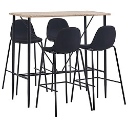 vidaXL Ensemble de bar 5 pcs Tissu Noir