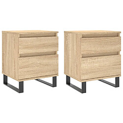 vidaXL Tables de chevet 2 pcs chêne sonoma 40x35x50 cm bois ingénierie