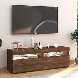 Avis vidaXL Meuble TV avec lumières LED chêne marron 120x35x40 cm