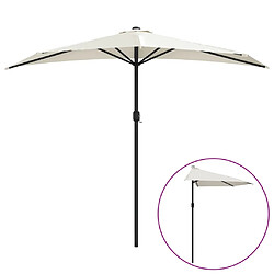 Helloshop26 Parasol de balcon avec mât en aluminium 270 x 135 cm demi sable 02_0008304