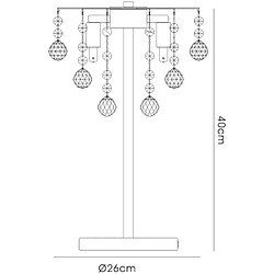 Avis Luminaire Center Lampe de Table Atla 3 Ampoules chrome poli/cristal