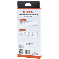 Acheter Wewoo Câble pour Samsung Galaxy, Huawei, Xiaomi, LG, HTC et autres smartphone 2 PCS 1 m haute vitesse Micro USB vers USB Data Sync Kits de recharge de câble,