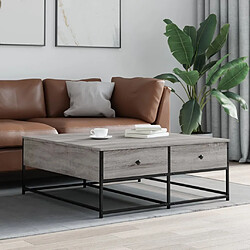 ComfortXL Table Basse Sonoma Gris 100x99x40 Cm Bois D'ingénierie