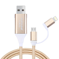 Avis Wewoo Adaptateur or pour iPhone et iPad, Samsung, HTC, Sony, Huawei, Xiaomi 1M Multi-fonctionnelle Mimao Lightning Micro USB vers OTG USB 2.0 câble de synchronisation de données de recharge USB,