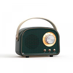 General Haut-parleur vintage sans fil, haut-parleur Bluetooth rétro, haut-parleur Bluetooth portable sans fil d'extérieur de style classique à l'ancienne, prend en charge l'appariement TWS/U-Disk/carte TF/AUX pour la maison, les voyages, l'extérieur (vert foncé)