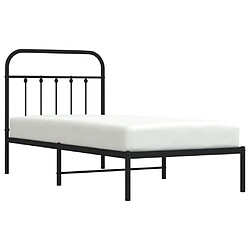 Acheter vidaXL Cadre de lit métal sans matelas avec tête de lit noir 90x190 cm