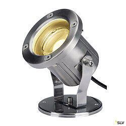 Projecteur extérieur, inox brossé SLV NAUTILUS 10 SPOT avec LED intégrée, 9W, 3000K, IP55, inox 316