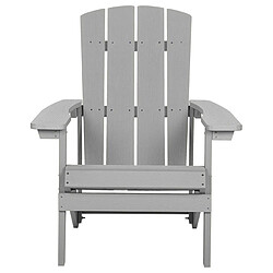 Acheter Beliani Chaise de jardin ADIRONDACK Bois d'ingénierie Gris clair