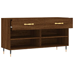 Maison Chic Banc à chaussures | Meuble de rangement à chaussures Meuble d'Entrée chêne marron 102x35x55 cm bois d'ingénierie -MN13236 pas cher