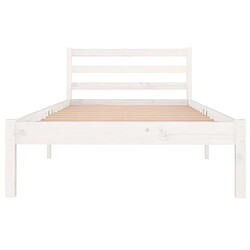 Avis vidaXL Cadre de lit sans matelas bois de pin massif 90x200 cm blanc