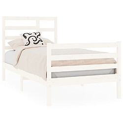 vidaXL Cadre de lit sans matelas blanc bois massif 90x190 cm