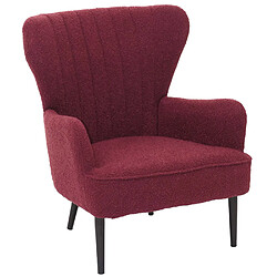 Avis Mendler Lounge-Sessel HWC-K37, Cocktail-/Ohrensessel Polsterstuhl Retro Vintage Stoff Bouclé (600g/m²) Öko-Tex ~ bordeaux