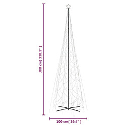 vidaXL Arbre de Noël cône 3000 LED Colorées 230x800 cm pas cher