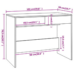 Acheter Helloshop26 Bureau table poste de travail meuble d'ordinateur informatique étude 101 x 50 x 76,5 cm bois d'ingénierie noir 02_0023892