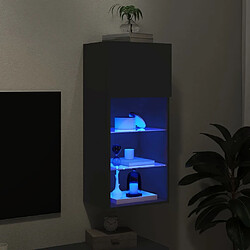 Maison Chic Meuble TV avec lumières LED, Banc TV pour salon, Meuble de rangement noir 40,5x30x90 cm -GKD13962 pas cher