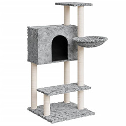 Arbre à chat avec griffoirs,niche pour chat en sisal Gris clair 108,5 cm -MN14957