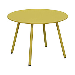 ALIZÉ Table basse jardin ronde en acier Rio 50 cm moutarde.