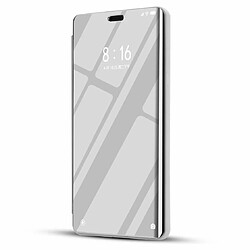 Wewoo Coque Étui à rabat horizontal en cuir pour miroir de galvanoplastie Huawei Y6 Pro 2019avec support argent