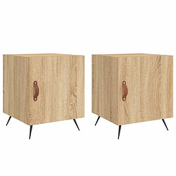 Maison Chic Lot de 2 Tables de chevet - Tables de Nuit chêne sonoma 40x40x50 cm bois ingénierie